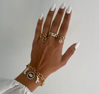 IG Style Basic Commute Devil's Eye Chili 304 Stainless Steel Alloy Copper Enamel Women's Rings Bracelets main image 1