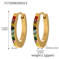 1 Pair Vintage Style Classic Style Geometric Plating Inlay 304 Stainless Steel Zircon 18K Gold Plated Earrings sku image 2