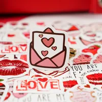 1 Set Letter Heart Shape Rose Daily Valentine'S Day Paper Cartoon Style Stickers main image 1