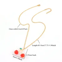 Elegant Simple Style Cherry 304 Stainless Steel Copper Women's Pendant Necklace main image 2