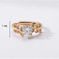 Elegant Modern Style Leaf Grain Copper Women's Adjustable Ring main image 2