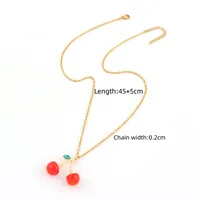 Elegant Simple Style Cherry 304 Stainless Steel Copper Women's Pendant Necklace sku image 1