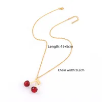Elegant Simple Style Cherry 304 Stainless Steel Copper Women's Pendant Necklace sku image 2