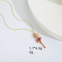 Hawaiian Animal Copper Zircon 14K Gold Plated Women's Pendant Necklace main image 2