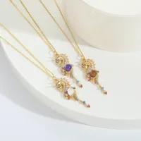 Hawaiian Animal Copper Zircon 14K Gold Plated Women's Pendant Necklace main image 5