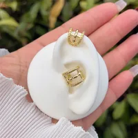 1 Pair Simple Style Classic Style Geometric Inlay Copper Copper 18K Gold Plated Ear Cuffs main image 8