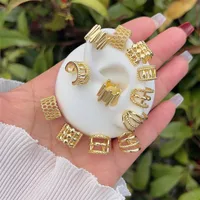 1 Pair Simple Style Classic Style Geometric Inlay Copper Copper 18K Gold Plated Ear Cuffs main image 1