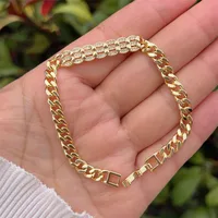 Classic Style Geometric Copper Inlay Zircon 18K Gold Plated Women's Bracelets sku image 2