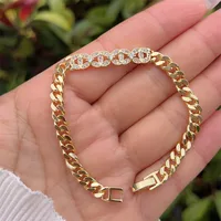 Classic Style Geometric Copper Inlay Zircon 18K Gold Plated Women's Bracelets sku image 6