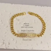 Classic Style Geometric Copper Inlay Zircon 18K Gold Plated Women's Bracelets main image 2