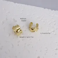1 Pair Simple Style Classic Style Geometric Inlay Copper Zircon 18K Gold Plated Ear Cuffs main image 2