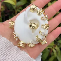 1 Pair Simple Style Classic Style Geometric Inlay Copper Zircon 18K Gold Plated Ear Cuffs main image 1