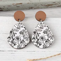 1 Pair Retro Bohemian Printing Wood Drop Earrings main image 3