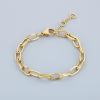 Simple Style Oval 304 Stainless Steel 18K Gold Plated Unisex Bracelets main image 5