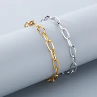 Simple Style Oval 304 Stainless Steel 18K Gold Plated Unisex Bracelets main image 3