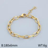Simple Style Oval 304 Stainless Steel 18K Gold Plated Unisex Bracelets sku image 1