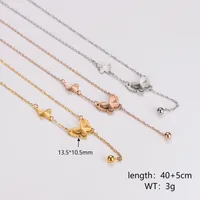 Casual Simple Style Round Butterfly 304 Stainless Steel Women's Necklace main image 2