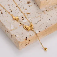 Casual Simple Style Round Butterfly 304 Stainless Steel Women's Necklace main image 6
