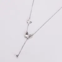 Casual Simple Style Round Butterfly 304 Stainless Steel Women's Necklace main image 1