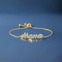 Casual Modern Style Simple Style Letter Alloy Rhinestone Mother'S Day Women's Bracelets main image 1