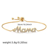 Casual Modern Style Simple Style Letter Alloy Rhinestone Mother'S Day Women's Bracelets main image 2