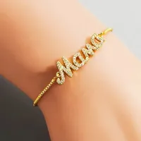Casual Modern Style Simple Style Letter Alloy Rhinestone Mother'S Day Women's Bracelets main image 4