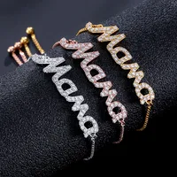Casual Modern Style Simple Style Letter Alloy Rhinestone Mother'S Day Women's Bracelets main image 3