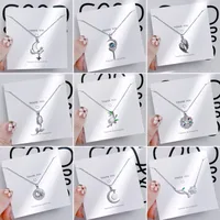 Elegant Four Leaf Clover Heart Shape Butterfly Titanium Steel Copper Plating Zircon Women's Pendant Necklace main image 3