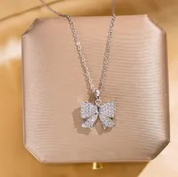 Elegant Four Leaf Clover Heart Shape Butterfly Titanium Steel Copper Plating Zircon Women's Pendant Necklace sku image 1