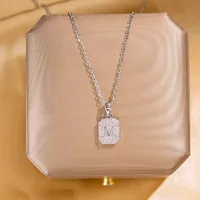 Elegant Four Leaf Clover Heart Shape Butterfly Titanium Steel Copper Plating Zircon Women's Pendant Necklace sku image 31