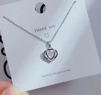 Elegant Four Leaf Clover Heart Shape Butterfly Titanium Steel Copper Plating Zircon Women's Pendant Necklace sku image 15
