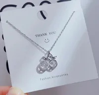 Elegant Four Leaf Clover Heart Shape Butterfly Titanium Steel Copper Plating Zircon Women's Pendant Necklace sku image 28