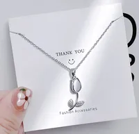 Elegant Four Leaf Clover Heart Shape Butterfly Titanium Steel Copper Plating Zircon Women's Pendant Necklace sku image 19