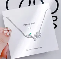 Elegant Four Leaf Clover Heart Shape Butterfly Titanium Steel Copper Plating Zircon Women's Pendant Necklace sku image 20