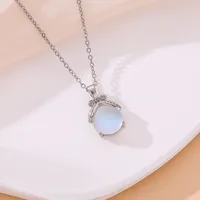 Elegant Four Leaf Clover Heart Shape Butterfly Titanium Steel Copper Plating Zircon Women's Pendant Necklace sku image 33