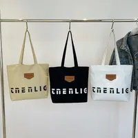 Women's Medium Cloth Letter Streetwear Sewing Thread Square Zipper Shoulder Bag Shopping Bags main image 2