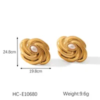 1 Pair IG Style Classic Style Flower 304 Stainless Steel Titanium Steel 18K Gold Plated Ear Studs main image 2