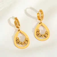 1 Pair Basic Simple Style Oval Water Droplets 304 Stainless Steel 18K Gold Plated Drop Earrings main image 5