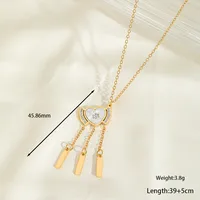 Commute Red Heart Solid Color 316 Stainless Steel  Tassel Plating Zircon 18K Gold Plated Women's Pendant Necklace main image 3