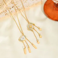 Commute Red Heart Solid Color 316 Stainless Steel  Tassel Plating Zircon 18K Gold Plated Women's Pendant Necklace main image 1