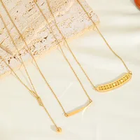 Commute Solid Color 316 Stainless Steel  Plating 18K Gold Plated Women's Pendant Necklace main image 3
