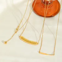 Commute Solid Color 316 Stainless Steel  Plating 18K Gold Plated Women's Pendant Necklace main image 1