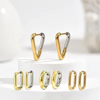 1 Pair Casual Simple Style Geometric Mixed Metal 304 Stainless Steel Earrings main image 1