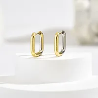 1 Pair Casual Simple Style Geometric Mixed Metal 304 Stainless Steel Earrings sku image 1