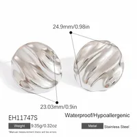 1 Pair Vintage Style Classic Style Irregular 304 Stainless Steel Ear Studs sku image 2