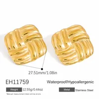 1 Pair Vintage Style Classic Style Irregular 304 Stainless Steel Ear Studs sku image 4