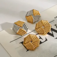 1 Pair Modern Style Geometric Mixed Metal 304 Stainless Steel Ear Studs main image 5