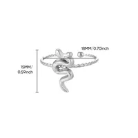Hip-Hop Exaggerated Snake 304 Stainless Steel Unisex Open Rings main image 3