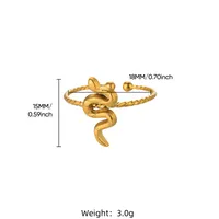 Hip-Hop Exaggerated Snake 304 Stainless Steel Unisex Open Rings main image 2
