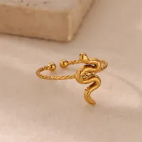 Hip-Hop Exaggerated Snake 304 Stainless Steel Unisex Open Rings main image 5